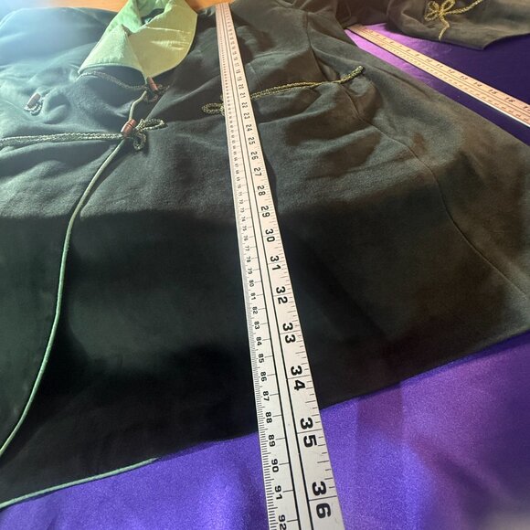 Vintage📌Gorgeous High-Quality Workmanship Plus Size Velvet Lady Jacket -Blazer - Picture 12 of 16